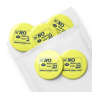 Set of 5 “Vote No on Referred Law 21” Pin Buttons